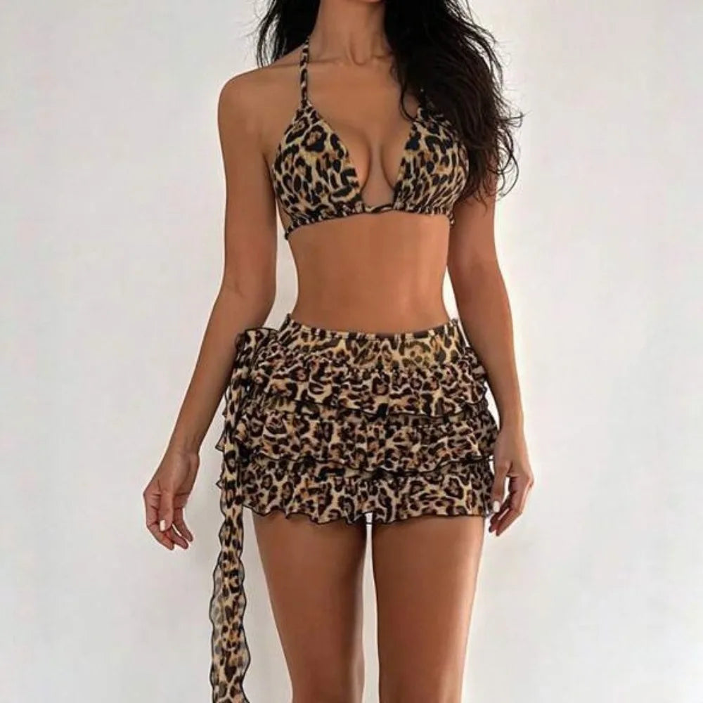 Leopard Bikini Set for Women Summer Beach Wear